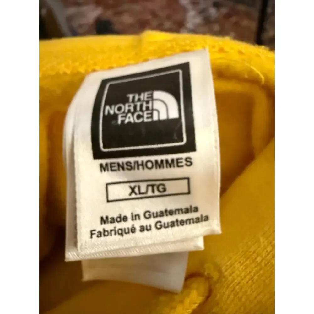 The North Face Mens XL Yellow Half Dome Logo Pullover Hoodie Sweatshirt